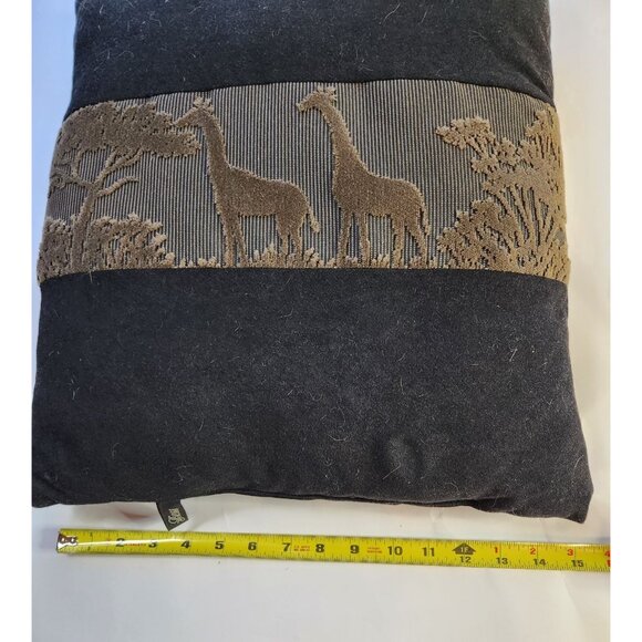 Vintage Bess Velvety Throw Pillow With Giraffe Design - Picture 5 of 5
